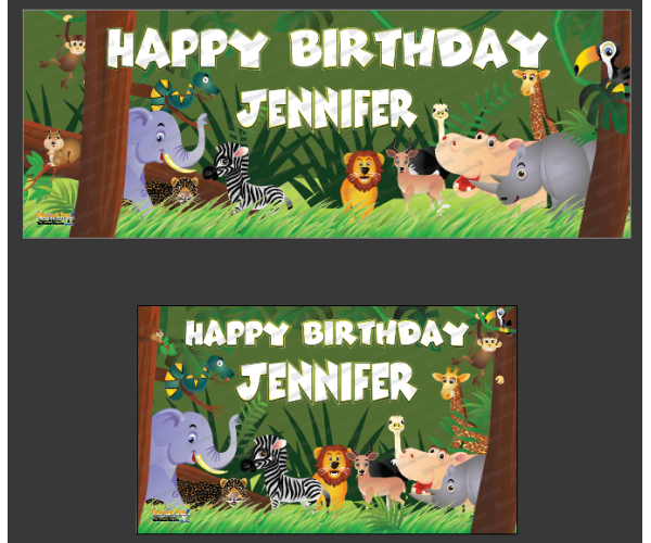 Jungle Friends Birthday Banner Jungle Friends Birthday Banner