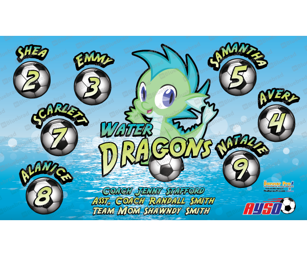 Water Dragon 1 - Soccer - Team Banner Design Water Dragon 1 - Soccer - Team Banner Design